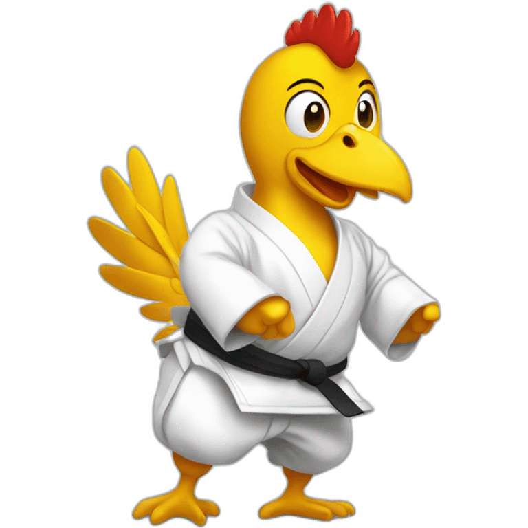 Poule qui fait du judo emoji