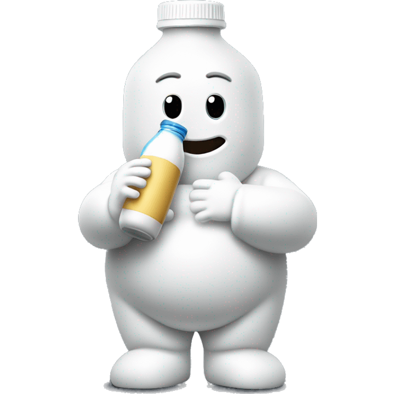 michelin man holding a bottle of milk emoji