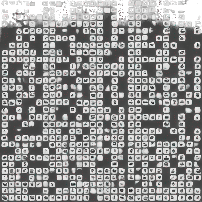 A small grid Alternating black and white squares Maybe a small letter in one or two squares emoji