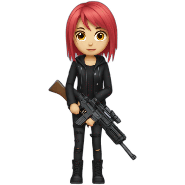 emo girl with gun emoji