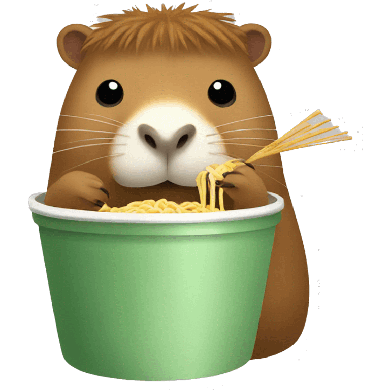 capybara eating pot noodle emoji