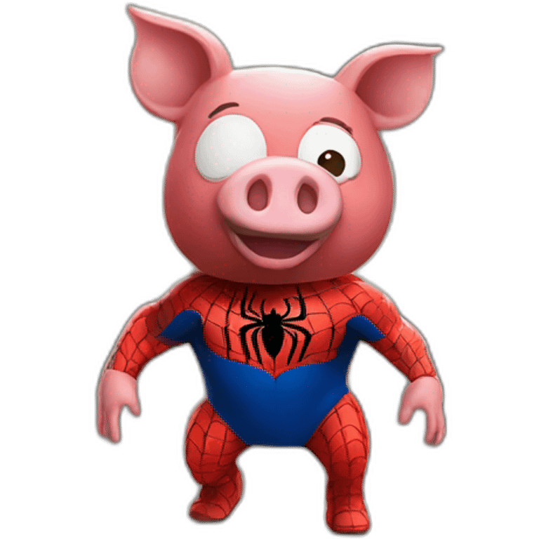 Spider man on a pig emoji