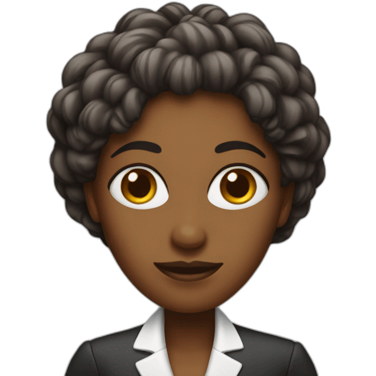 executive lady with head shaped like coconut emoji