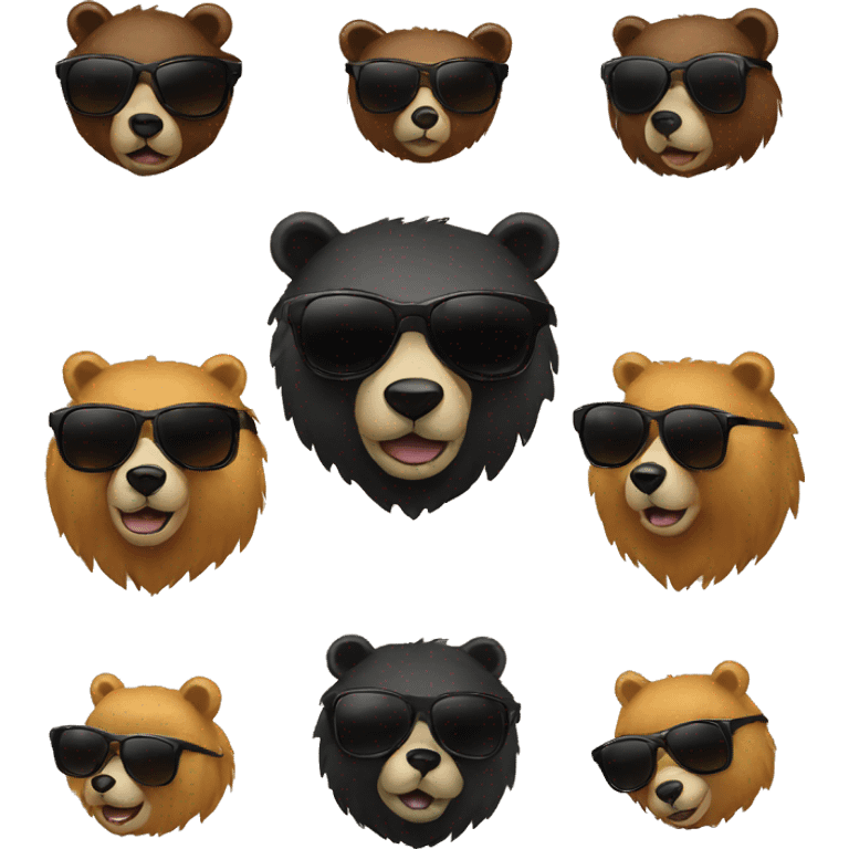 Black and Sun glasses and bears emoji