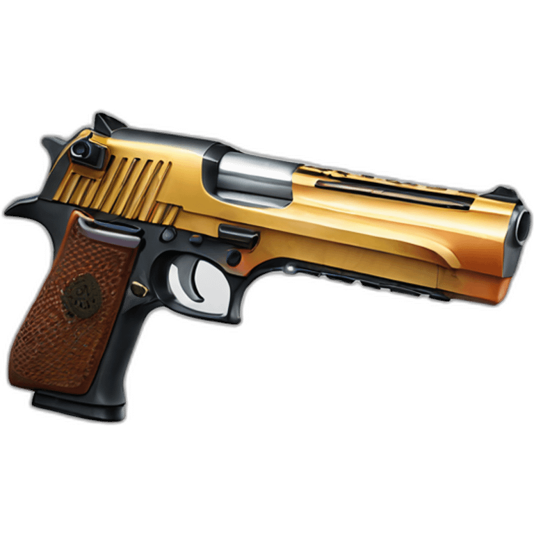 one detailed  desert eagle with exotic colors on it emoji