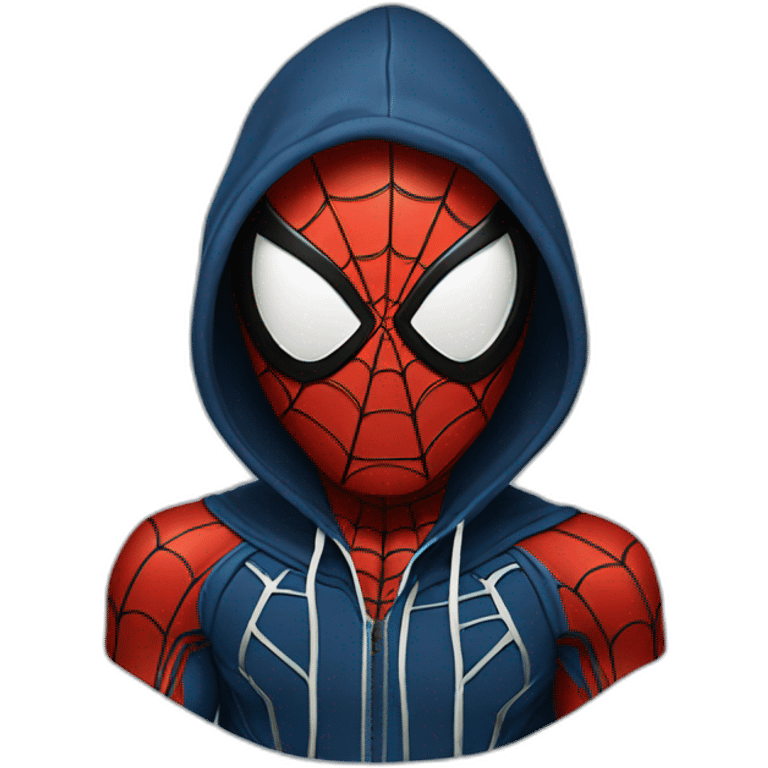 Spiderman with hoodie emoji