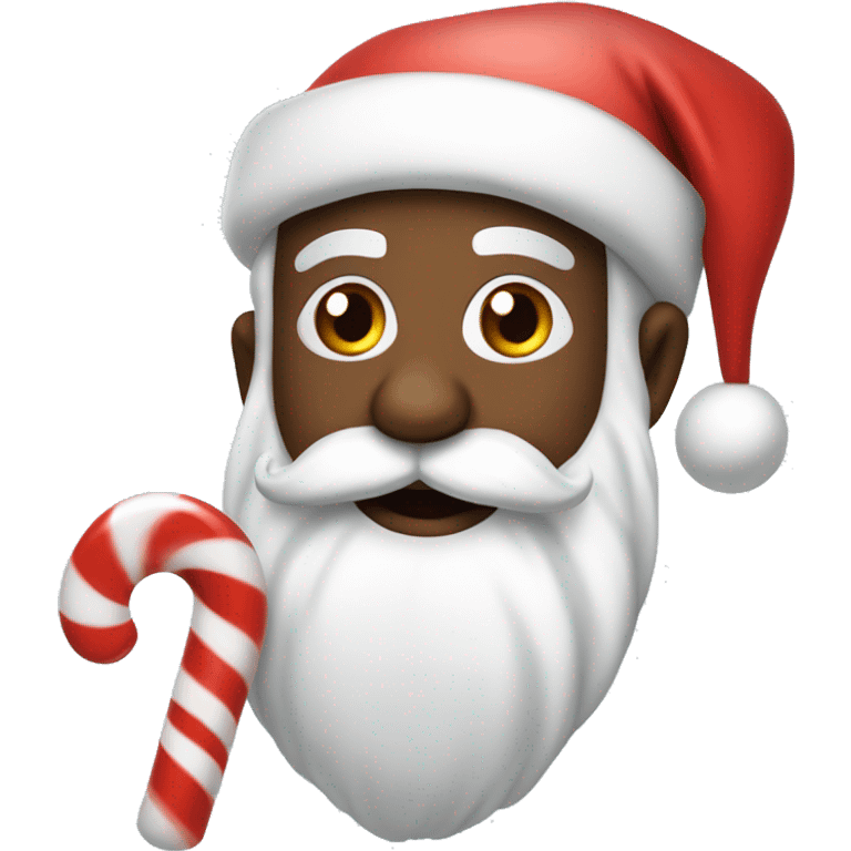 Santa ￼with a candycane emoji