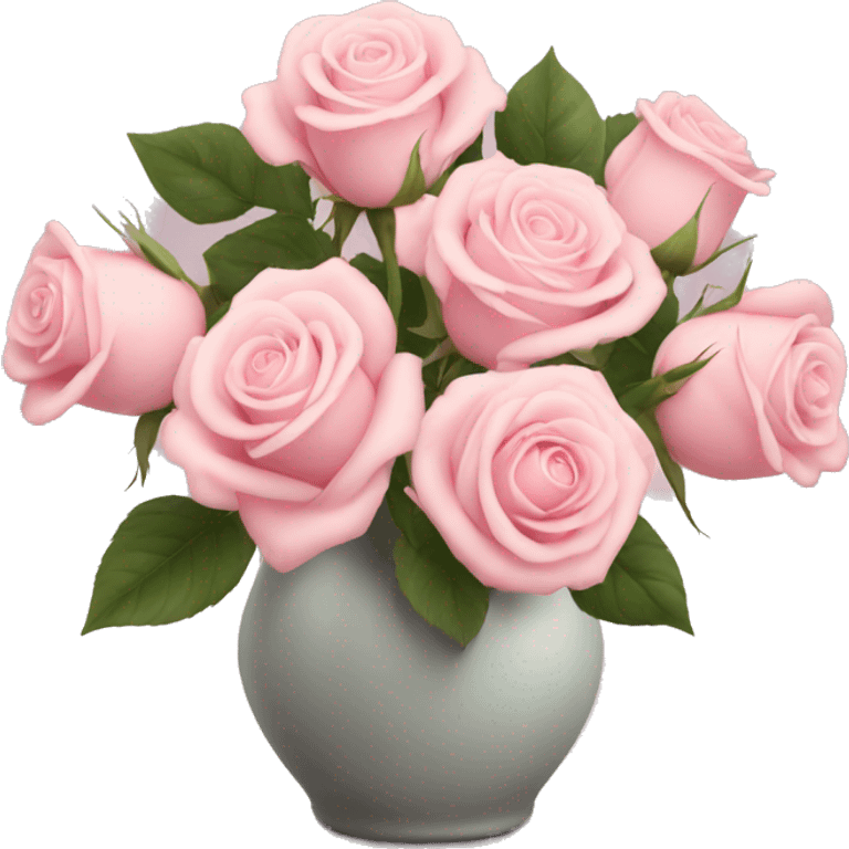 Pale pink roses in vase emoji