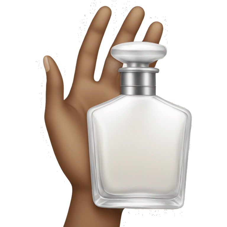 White Hand holding perfume bottle emoji