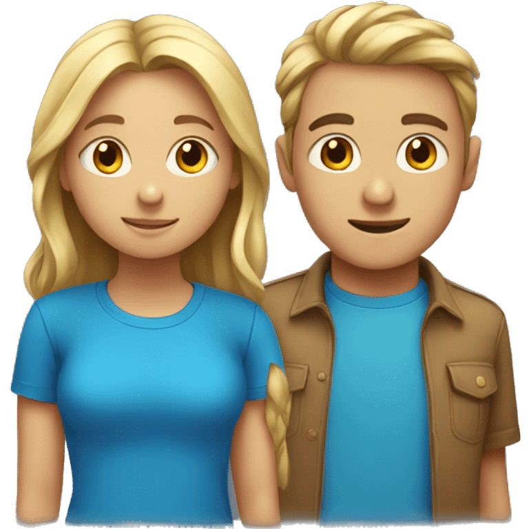 boy and girl with a blue tshirt emoji