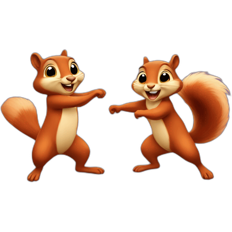 Two squirrels dancing emoji