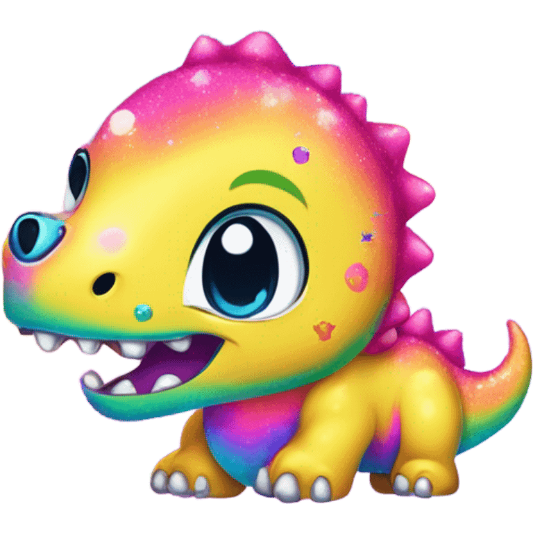 Lisa frank glitter baby dinosaur  emoji