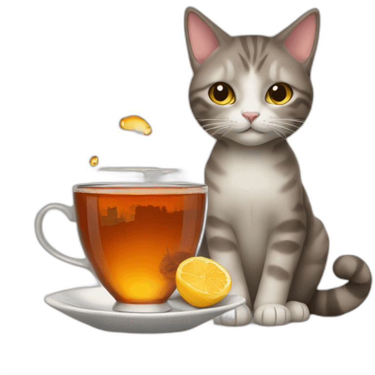 cat with tea in Istanbul emoji