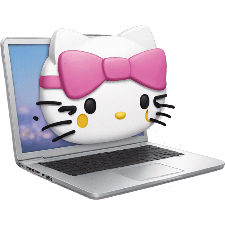 HELLO KITTY ON LAPTOP emoji