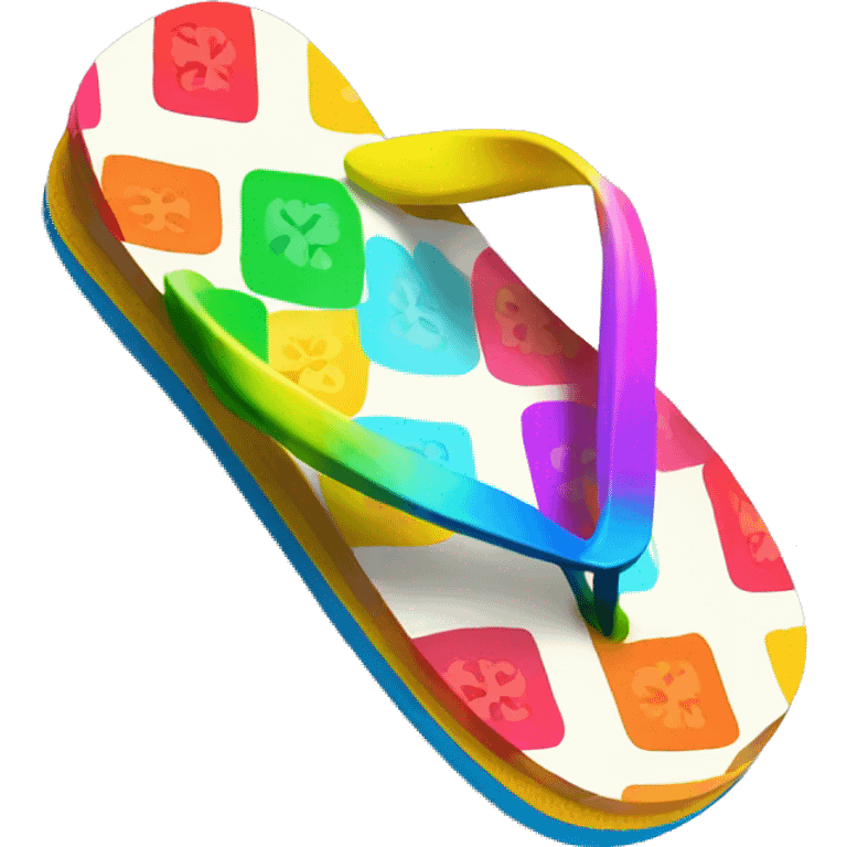 Realistic isolated pair of colorful flip flops emoji