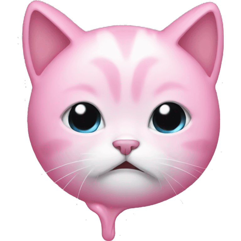 Cat crying pink emoji