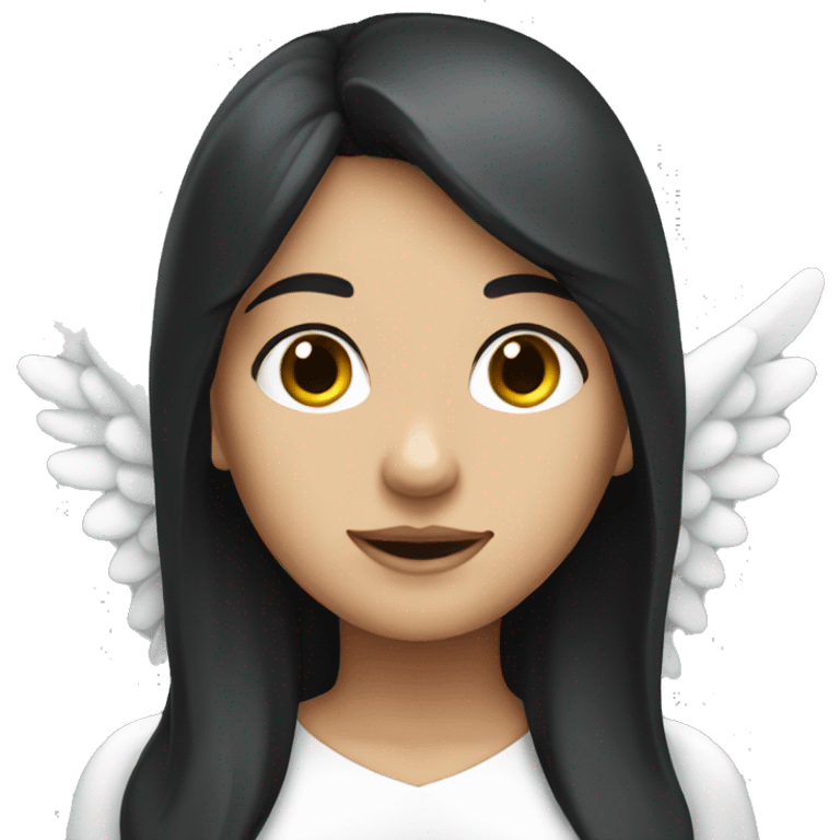 A white female angel with black hair emoji