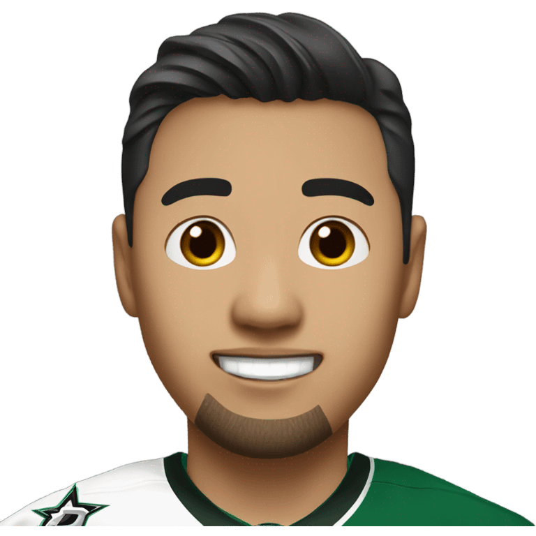 Asian guy wearing a Dallas stars jersey  emoji