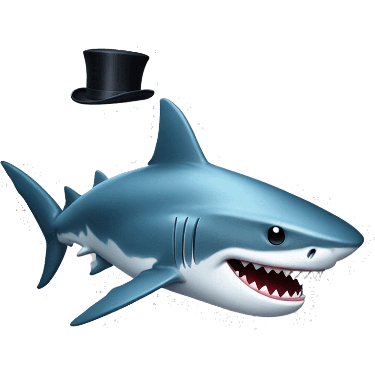 shark with tophat emoji