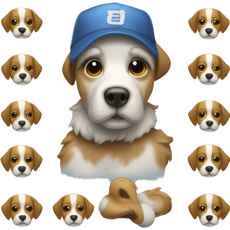 Dog with cap and sunny glass emoji