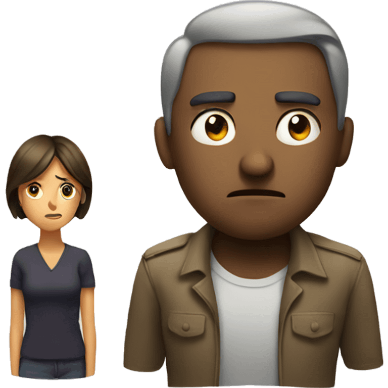 Man scowls at woman emoji