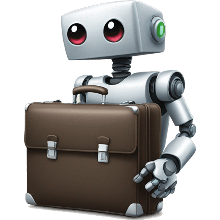 robot holds briefcase emoji