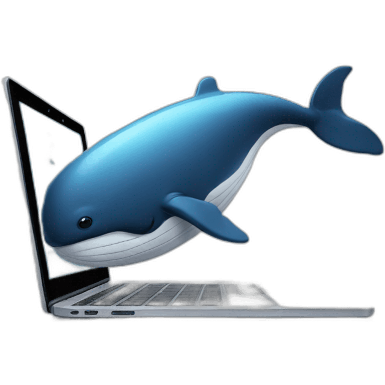 Whale typing on laptop emoji