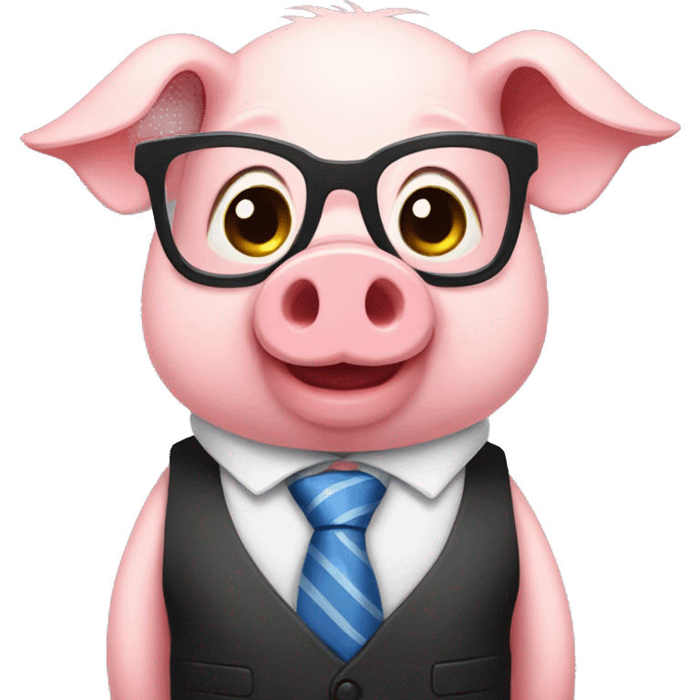 Cute pig with a tie emoji