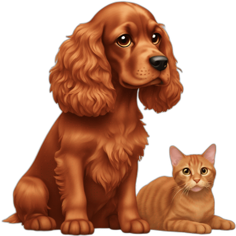 red cocker-spaniel with cat emoji