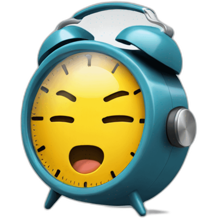 Alarm clock in headphones emoji