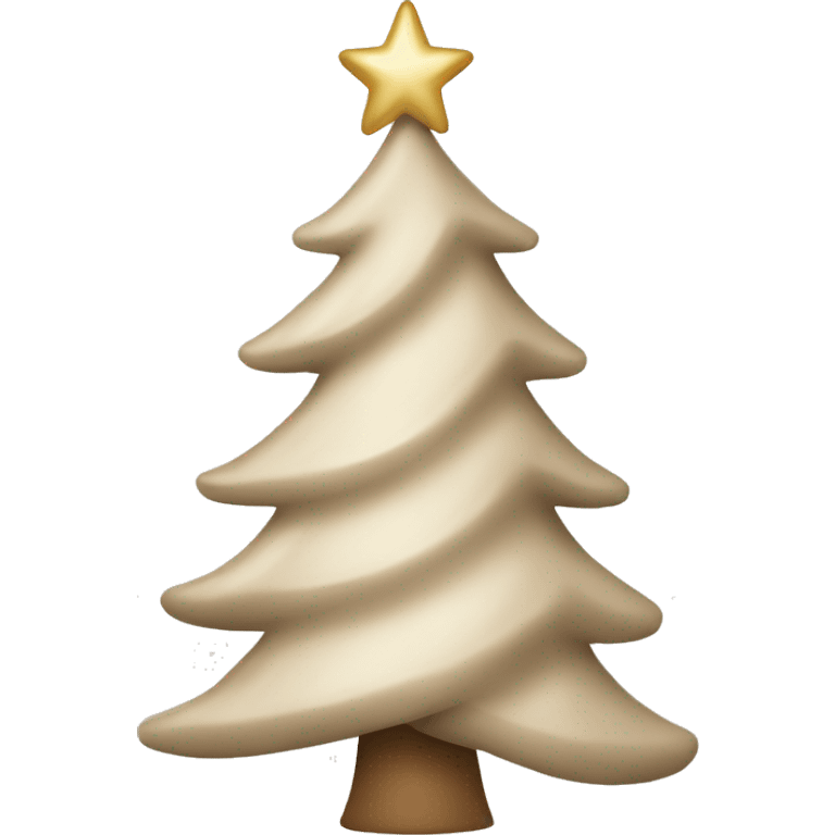 beige and white christmas tree with star emoji