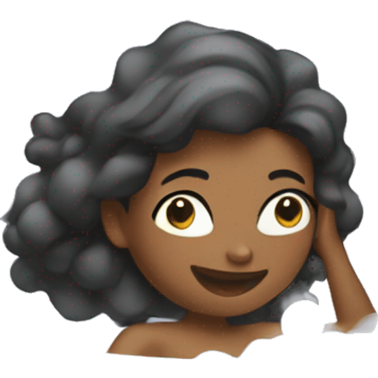 Woman taking a bubble bath emoji