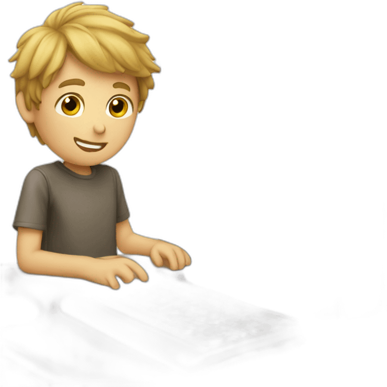 Boy and computer emoji