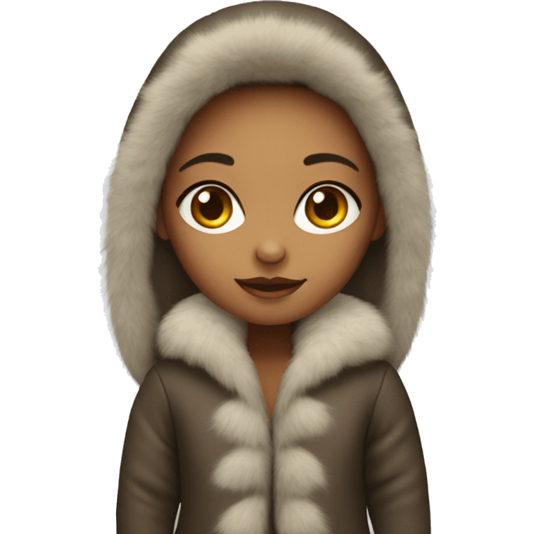 girl wearing fur jacket emoji