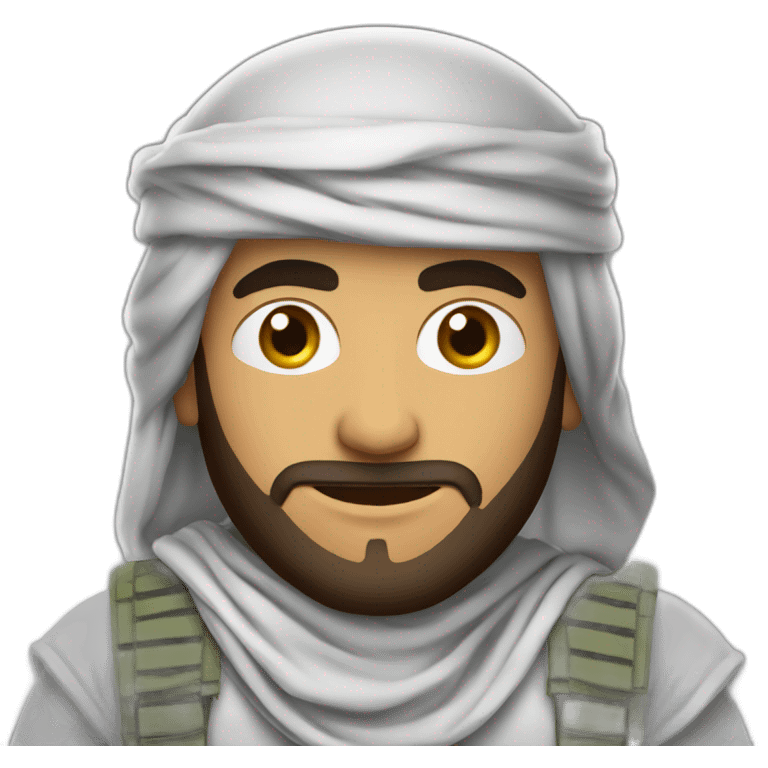 arab man wearing a shemagh and a plate carrier with with wires sticking out emoji