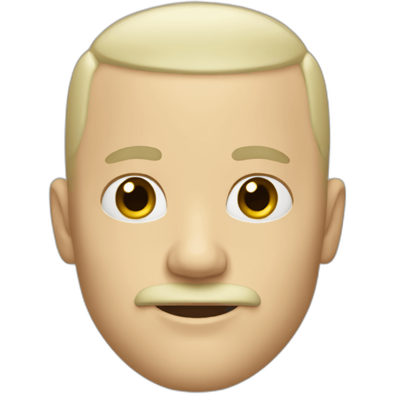 white man with blonde mustache and shaved head emoji