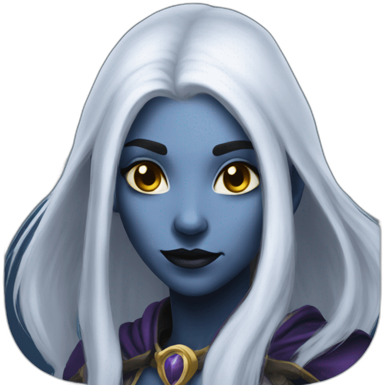 Drow sorceress with white long hair emoji