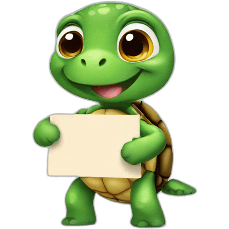 Cute turtle Holding a Sign emoji