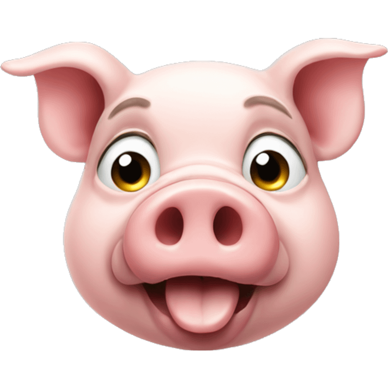 A pig inhaling with all his might emoji