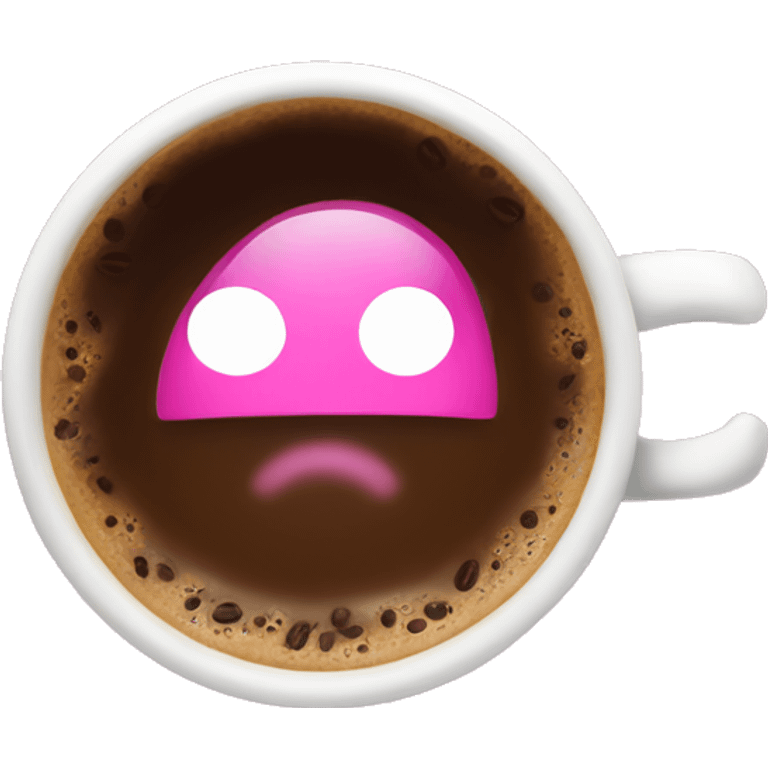 Coffee with pink glass emoji