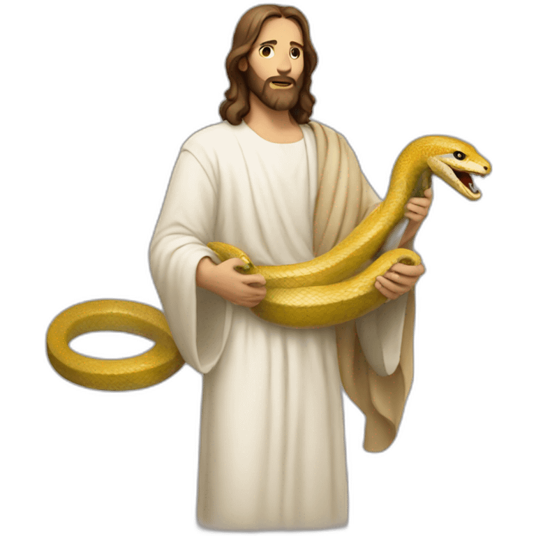 Jesus holding a snake in his hand emoji