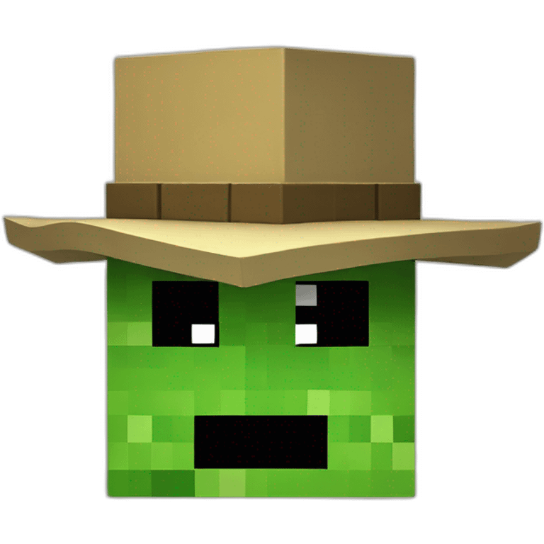 Creeper minecraft with hat emoji