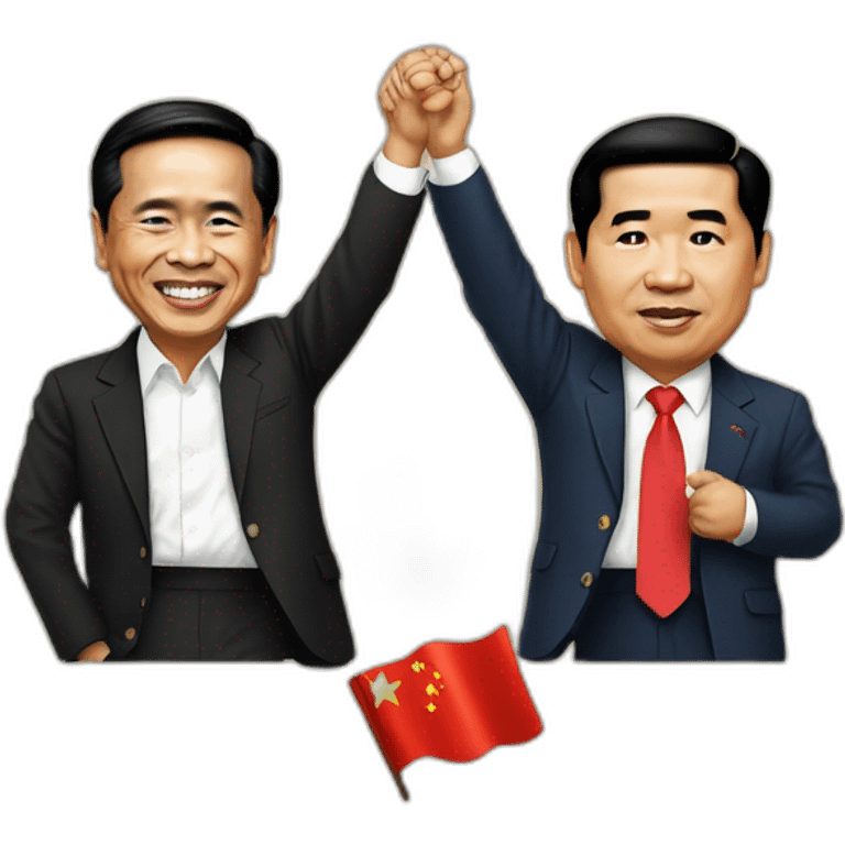 President Jokowi holding xie jinping emoji