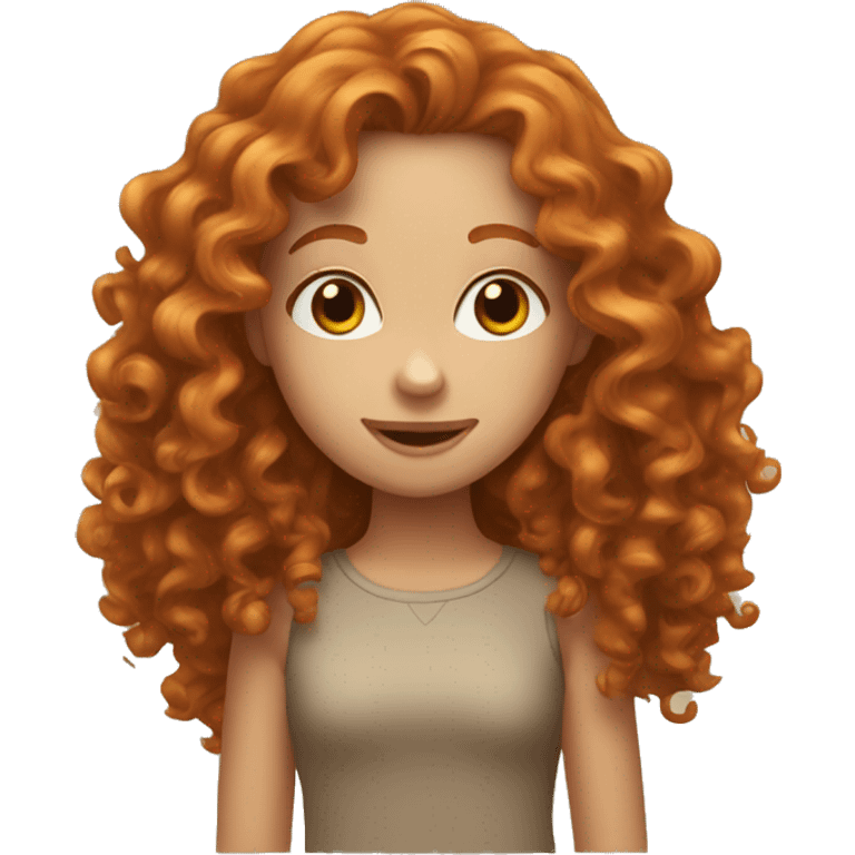 Curly hair ginger girl emoji