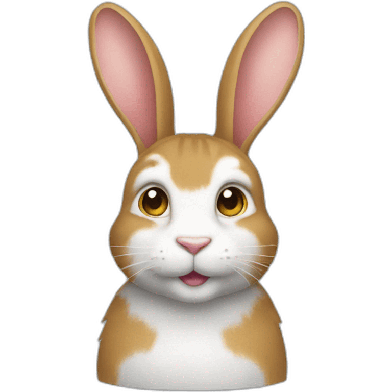 lapin sur un chat emoji