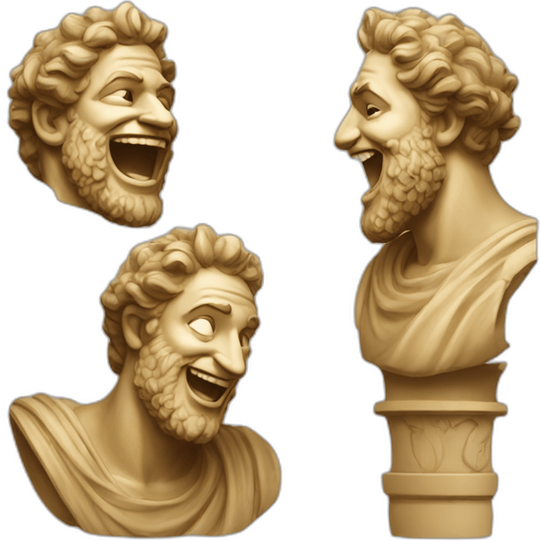 Ancient Greek King Odysseus Statue laughing emoji