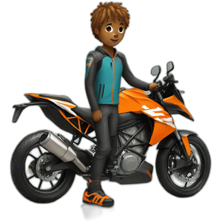 Boy with ktm bike emoji