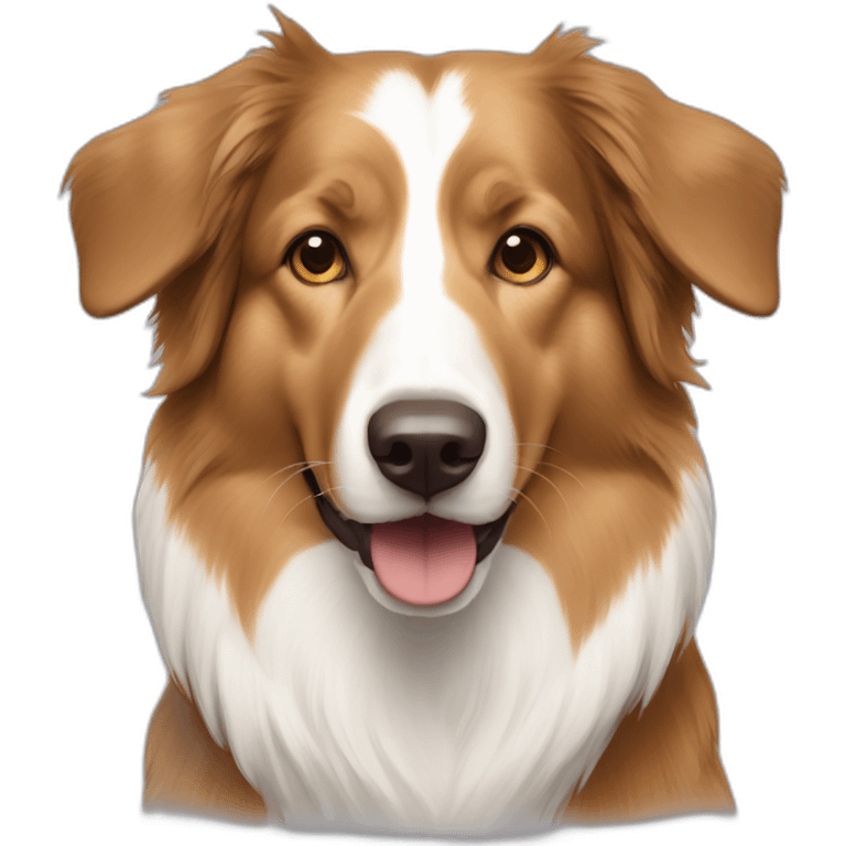 Lighg brown and white English shepherd emoji