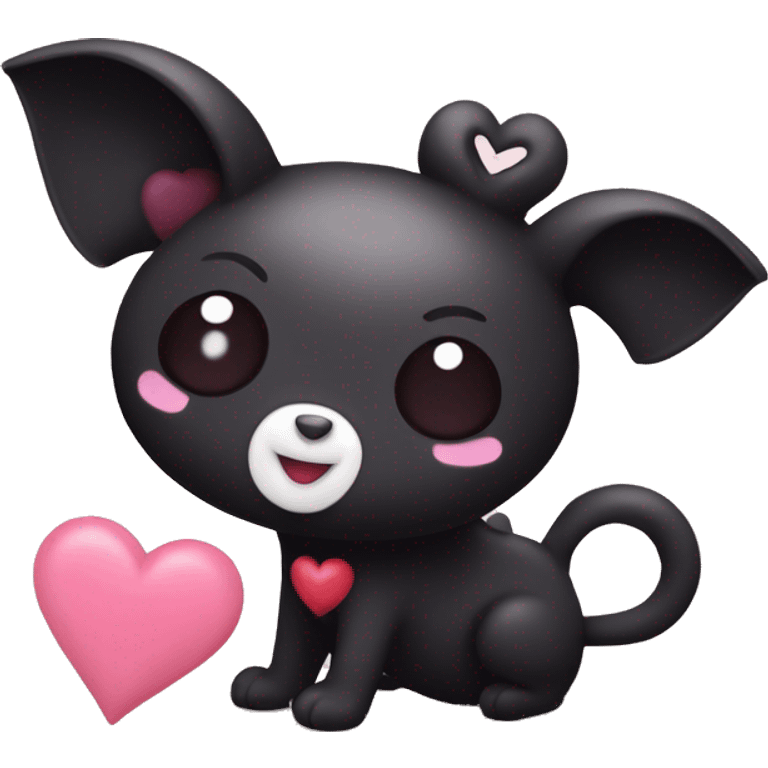 kuromi with a heart emoji