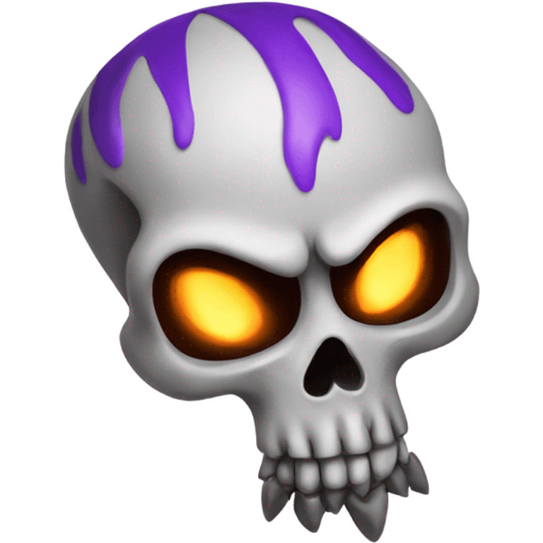 Evil skull with purple flames emoji